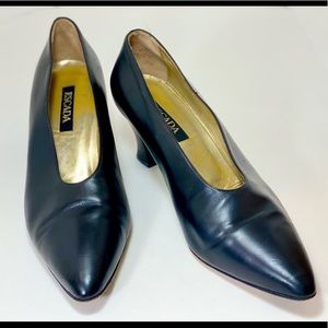 Black Escada Classic Leather Pumps Heels Size 11B